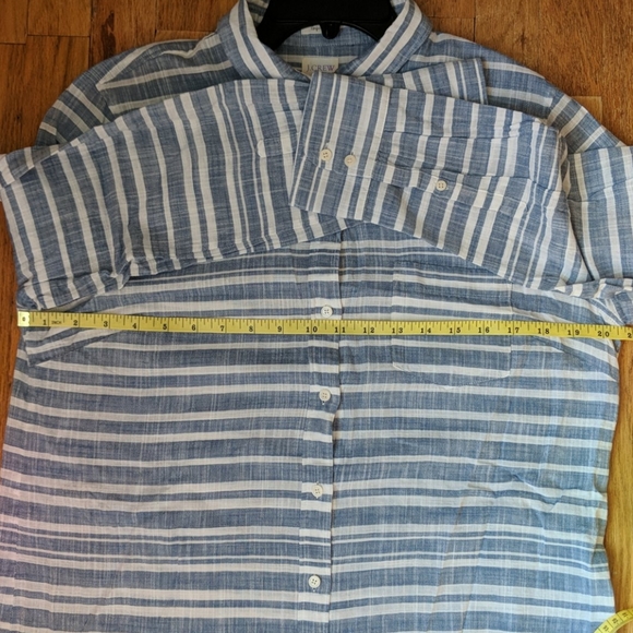 J. Crew Blue/White Striped Shirt - Picture 5 of 7